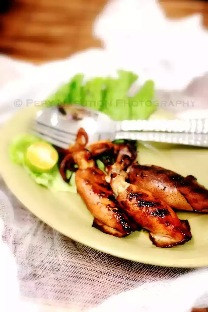 Grilled squids in sweet soy sauce recipe
