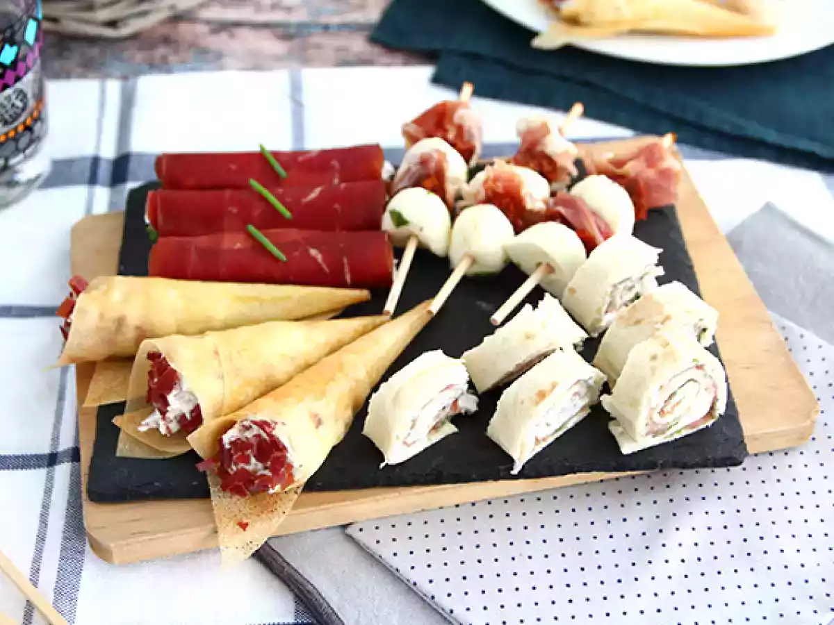 Cured meat appetizers quartet