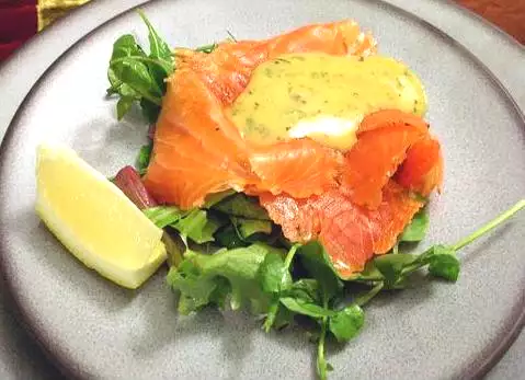 Cured salmon gravlax recipe with mustard sauce