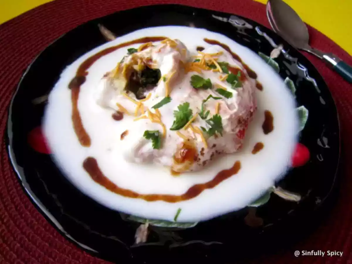 Dahi Gujiya-Stuffed Lentil Dumplings In Yogurt Sauce