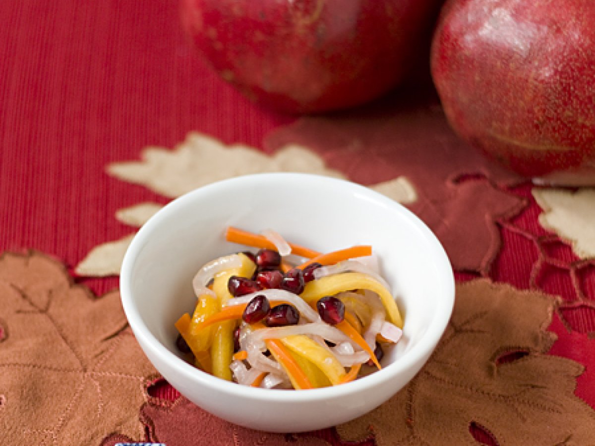 Daikon, Carrot, Persimmon, and Pomegranate Sunomono - photo 2