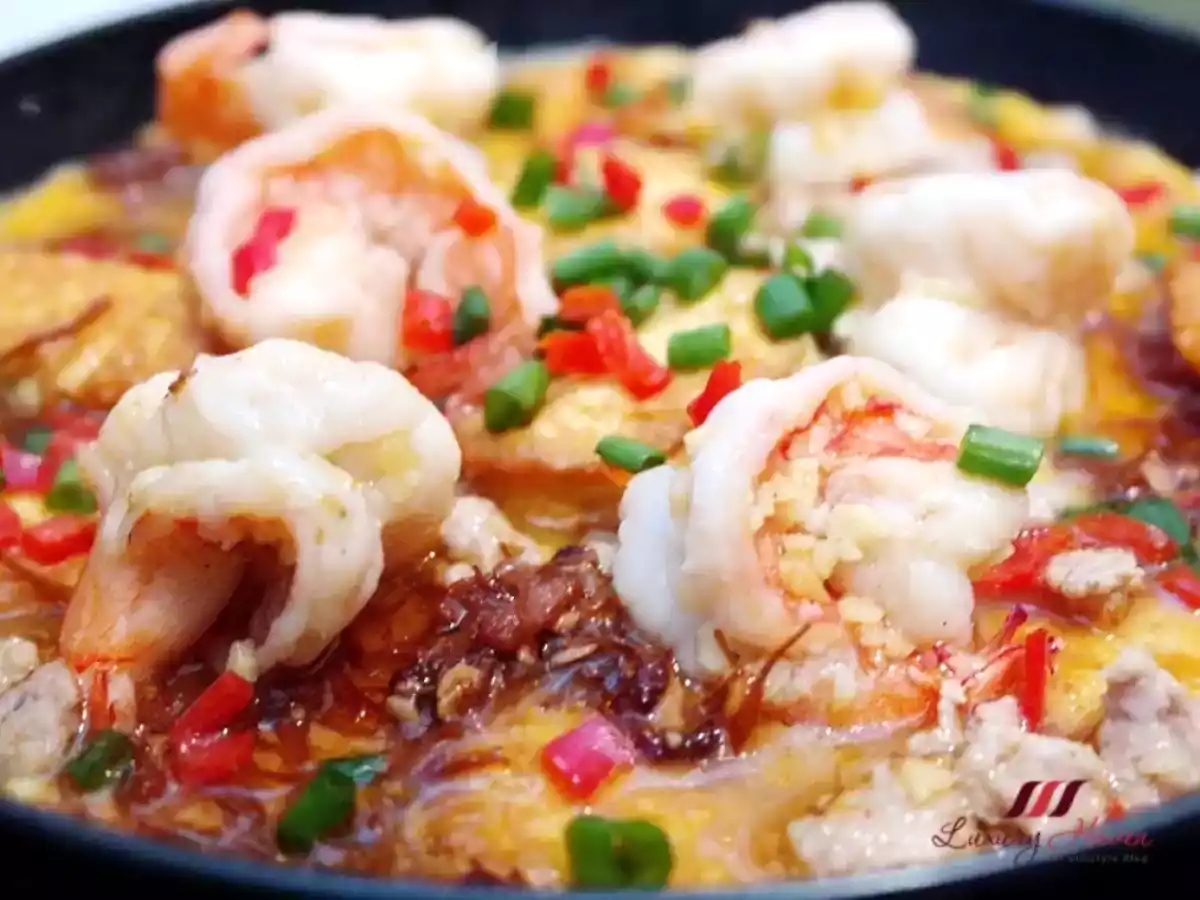 Delicious Hotplate Tofu with Prawns