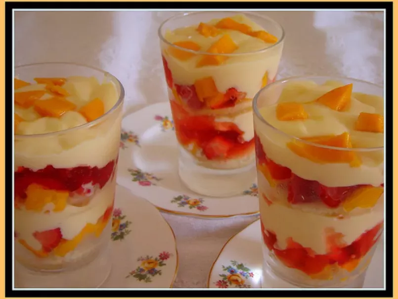 Delicious Summer Mango-Strawberry Trifle