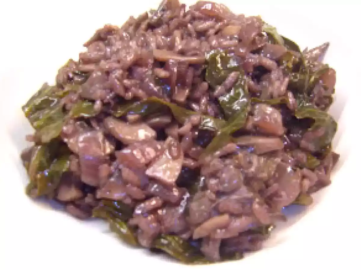 Duck and red wine risotto