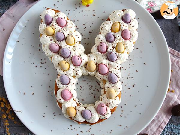 Easter bunny tart with chocolate eggs