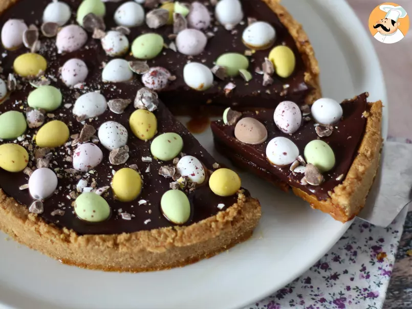 Easter tart, chocolate and caramel, photo 1