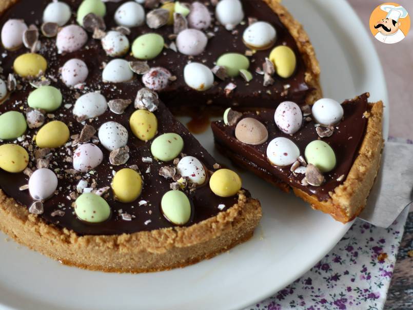 Easter tart, chocolate and caramel