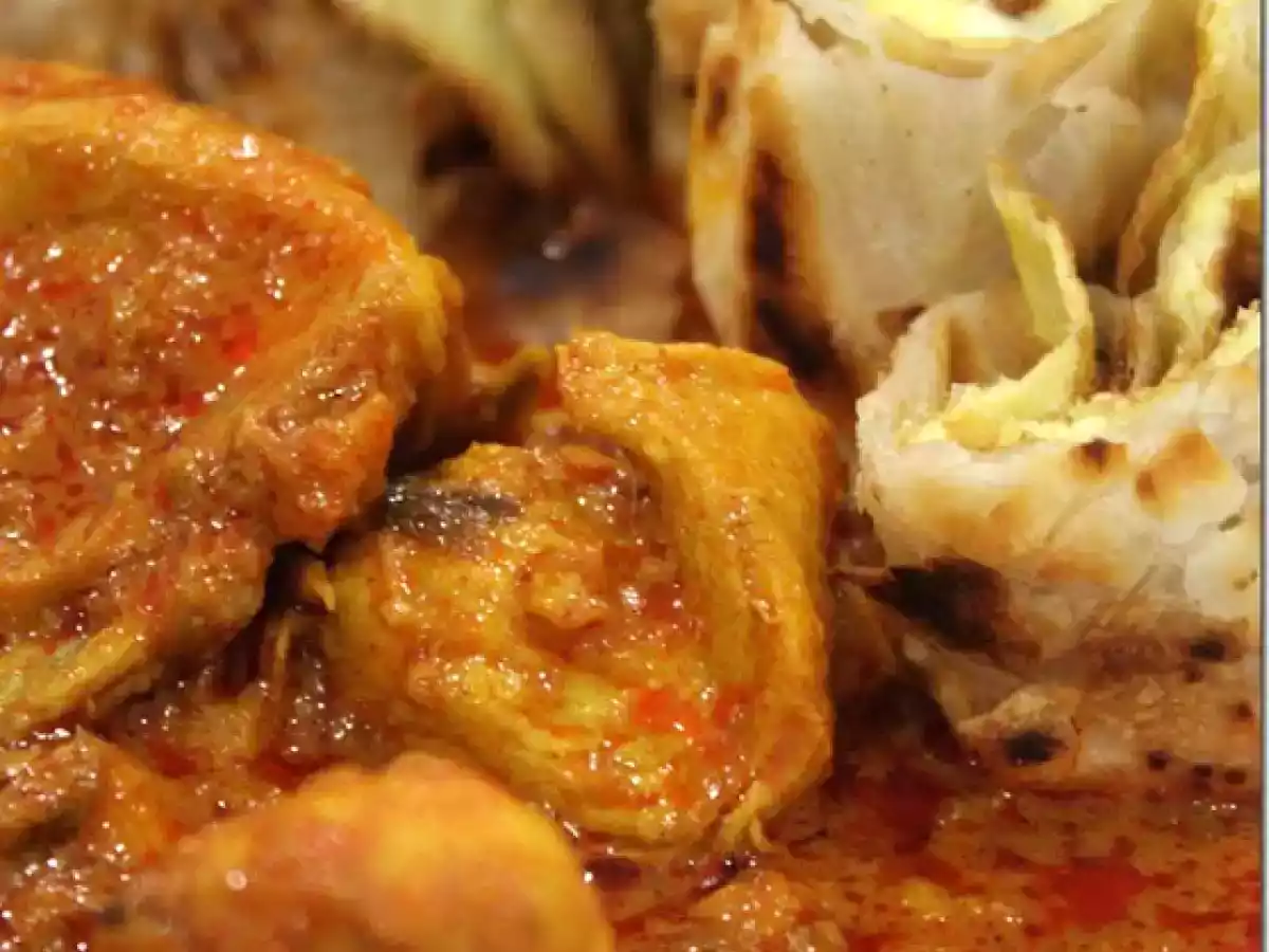 ?...Egg Paratha Rolls with Yogurt Chicken Curry II...?