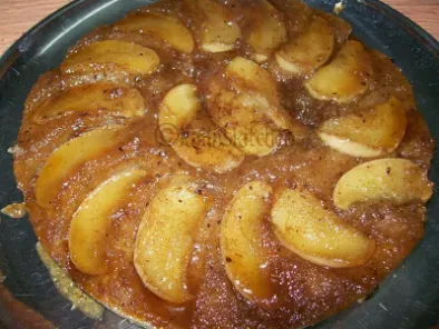 Eggless Apple Upside Down Cake with whole wheat flour