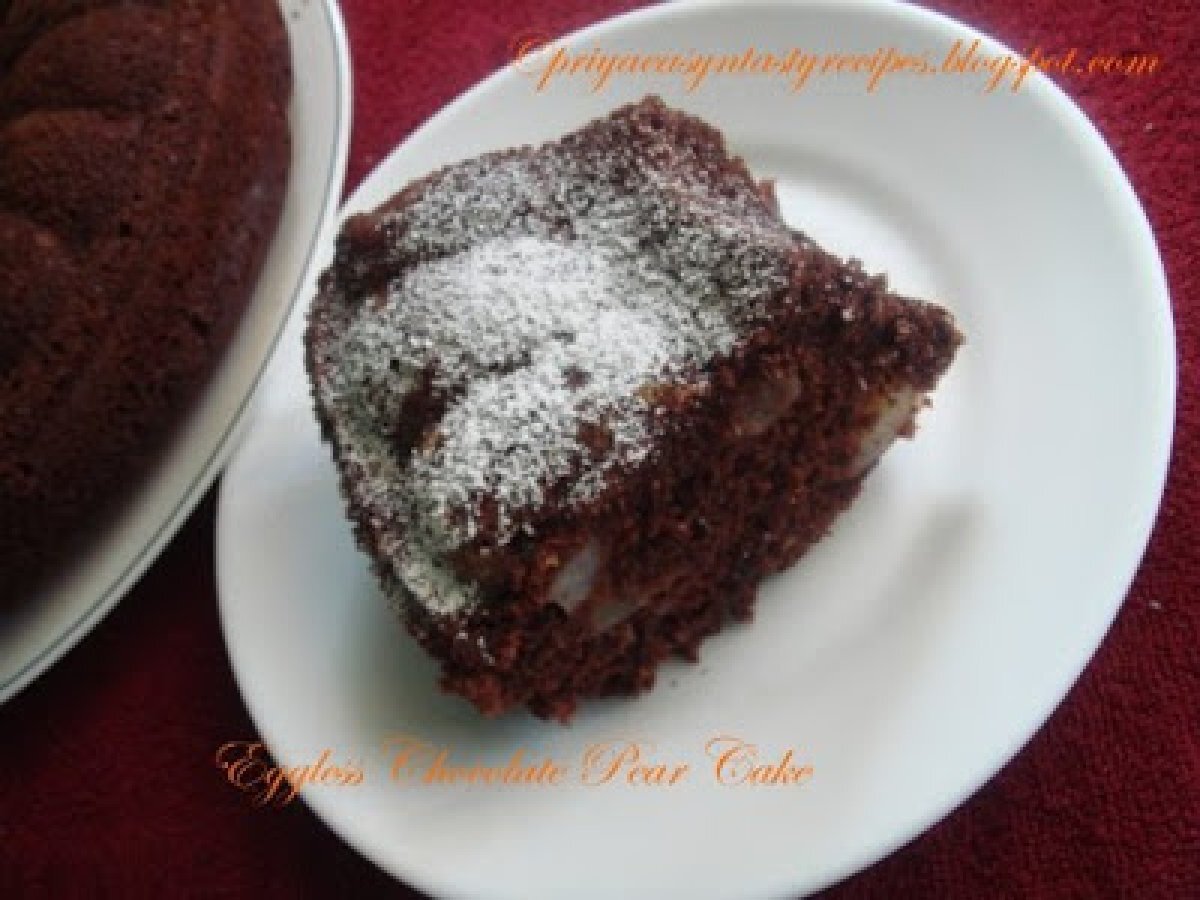 Eggless Chocolate Pear Cake - photo 2