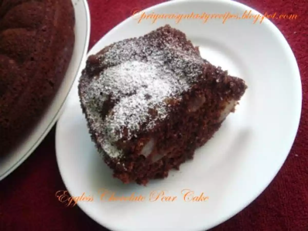 Eggless Chocolate Pear Cake - photo 2