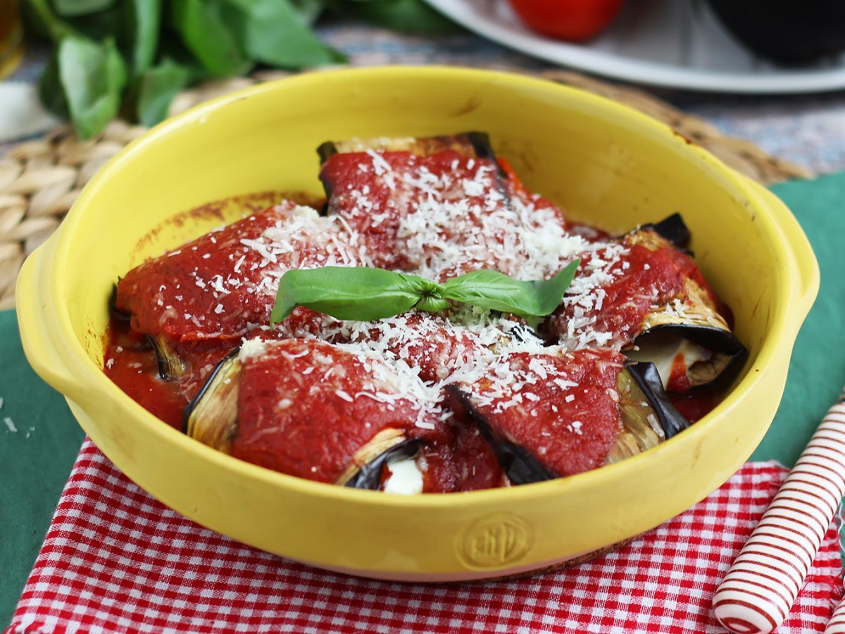 Eggplant rollatini parmigiana style