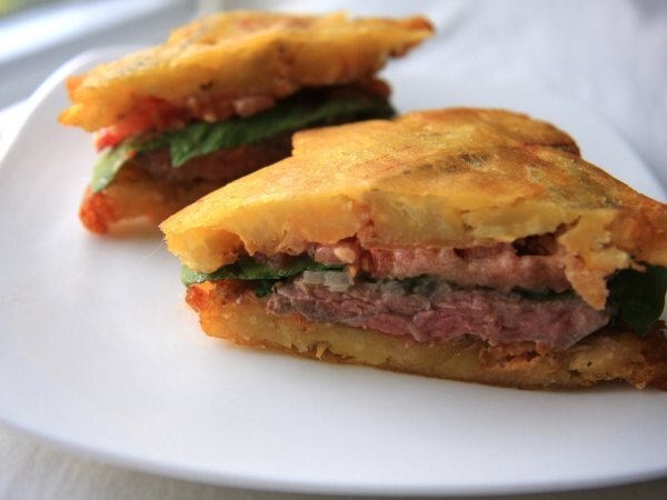 El Jibarito (Plantain and Steak Sandwich)