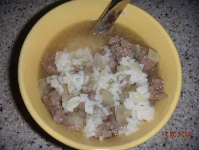 Elk Italian sausage and Rice soup