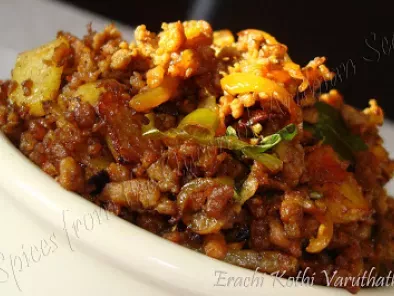 Erachi Kothi Varuthathu/Minced Meat Fry