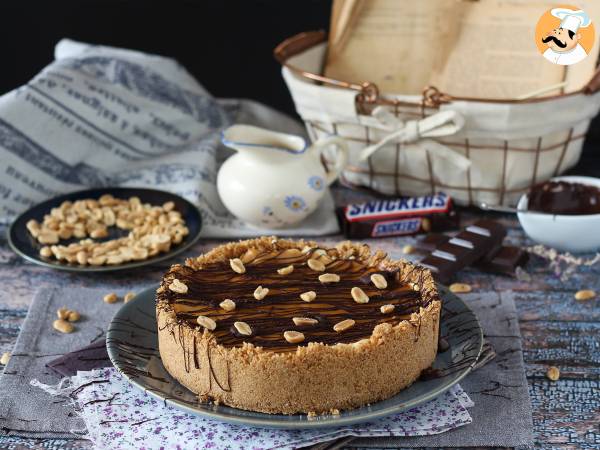 Extra indulgent snickers cheesecake