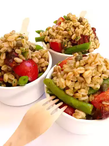 Farro with summer vegetables