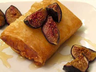 Feta wrapped in Phyllo Dough with Honey and Roasted Figs