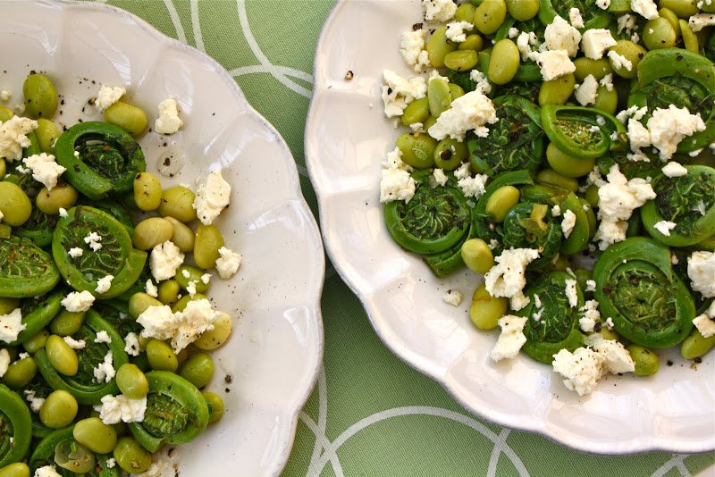 Fiddlehead fern and edamame salad Recipe Petitchef