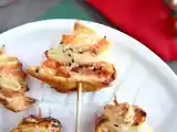 Flaky puff pastry christmas trees with two types of salmon, photo 1