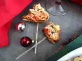 Flaky puff pastry christmas trees with two types of salmon, photo 2