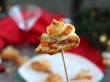 Flaky puff pastry christmas trees with two types of salmon, photo 3