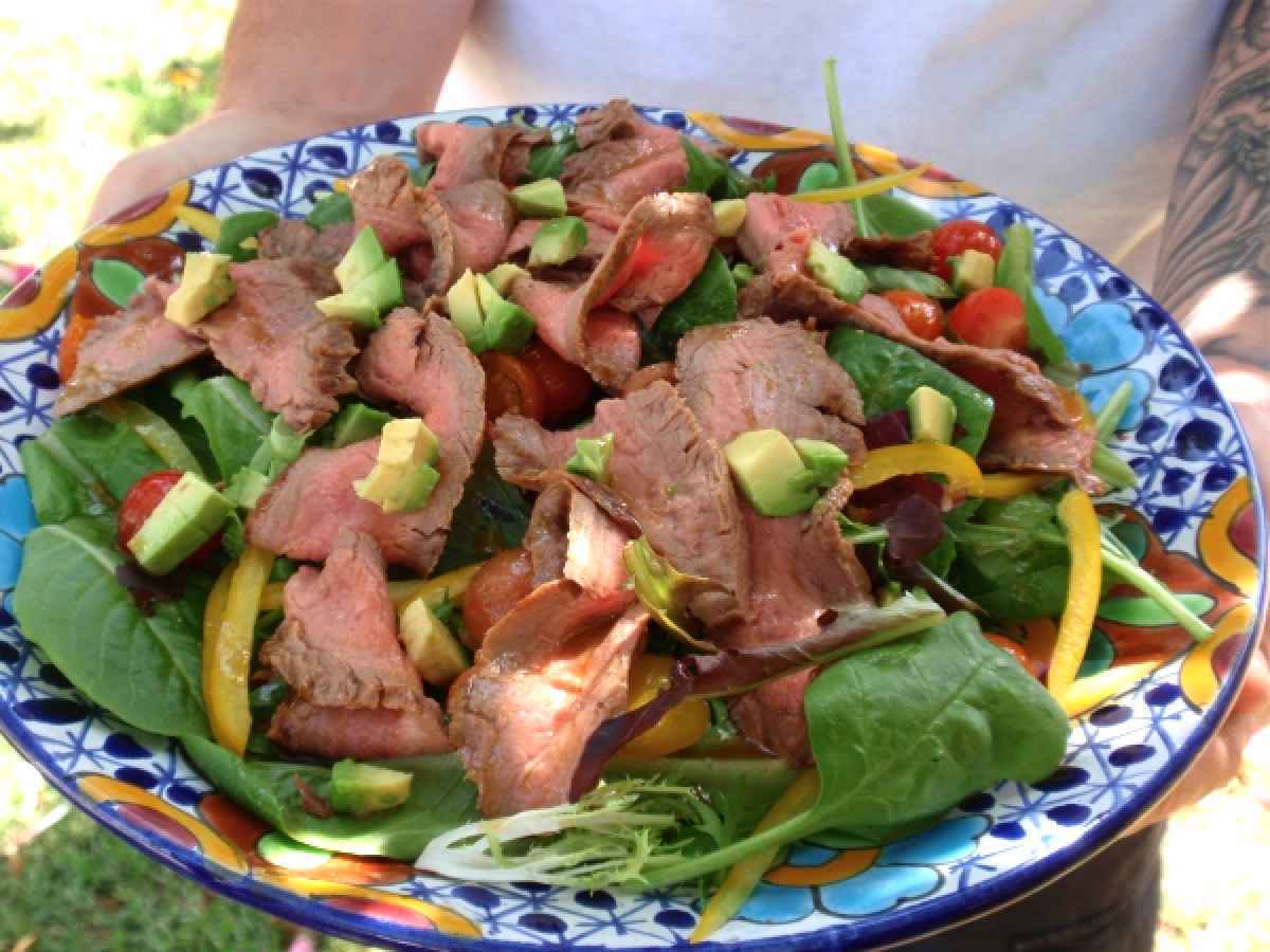 Flank steak salad, Recipe Petitchef
