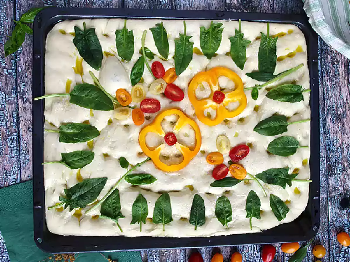 Floral focaccia - focaccia art