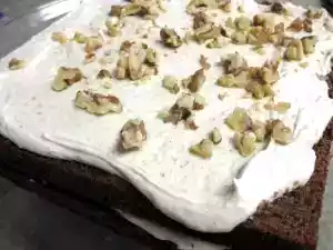 French four spice cake with browned butter spice frosting