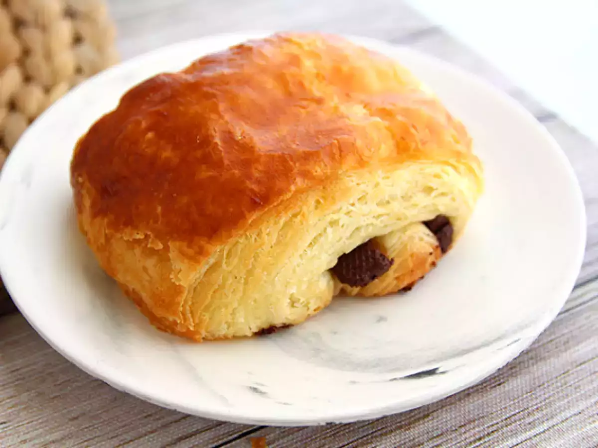 French pain au chocolat - chocolate croissant - photo 2