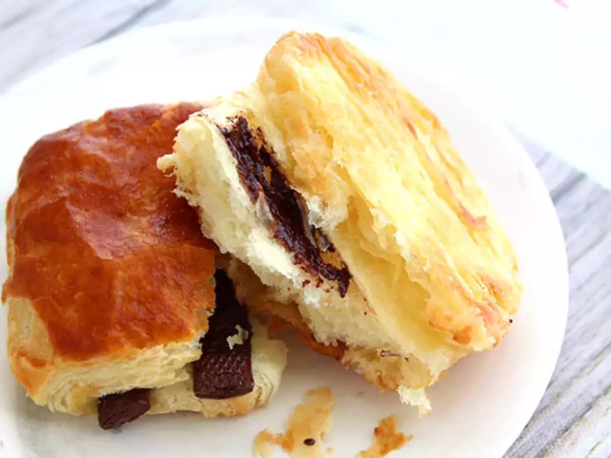 French pain au chocolat - chocolate croissant - photo 4