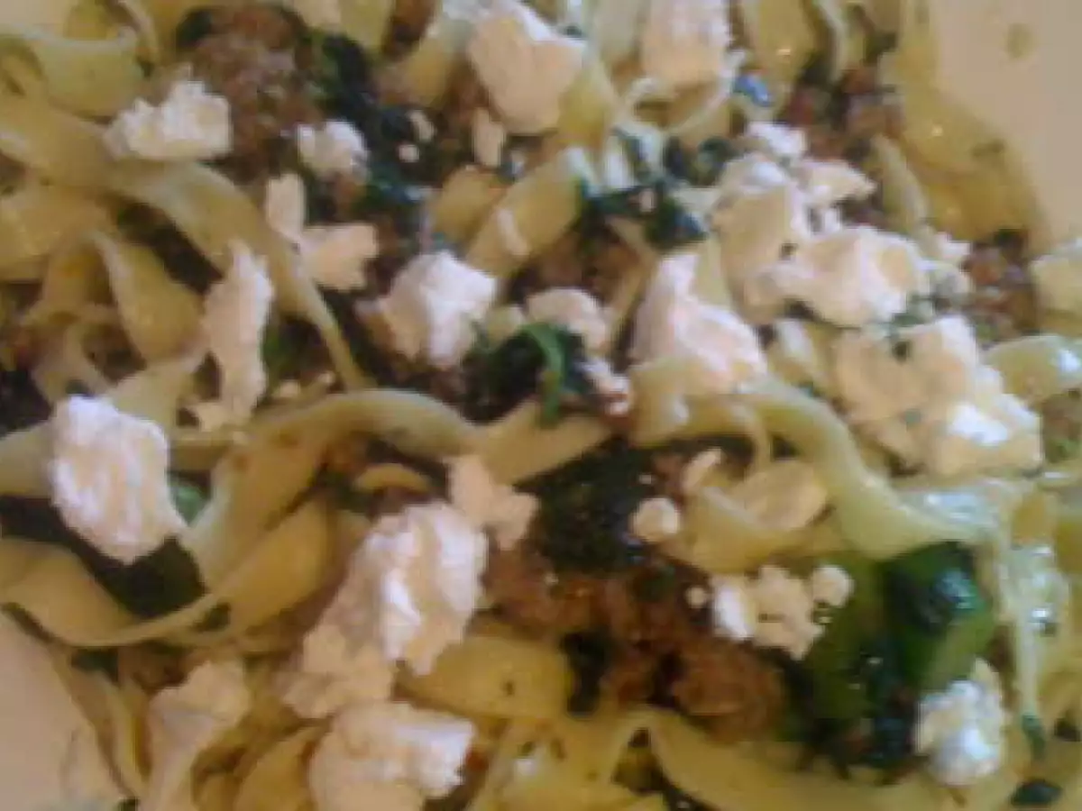 Fresh Fettuccine with Sausage, Asparagus, Spinach and Crumbled Goat - photo 2