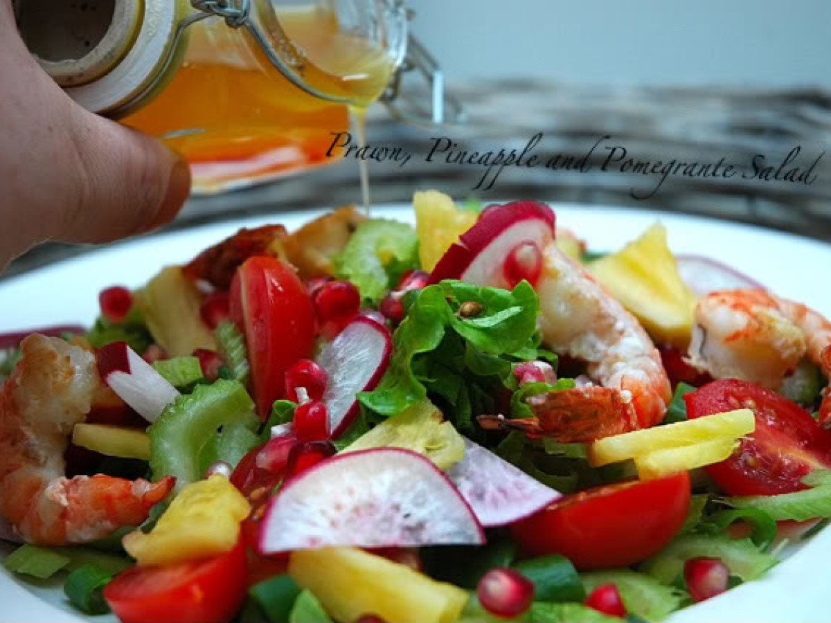 Fresh Salad with Prawns, Pineapple and Pomegranate! - photo 2