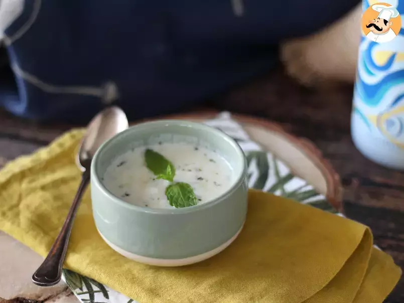 Fresh yogurt sauce with mint and lemon juice, perfect for summer meals!, photo 4