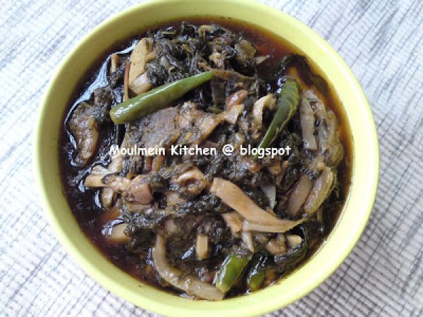 Fried roselle leaves (chin baung kyaw)