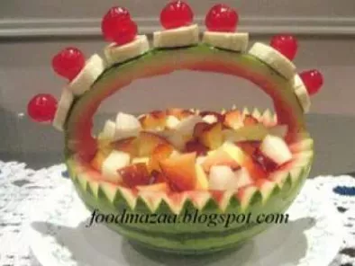 Fruit Salad in watermelon basket