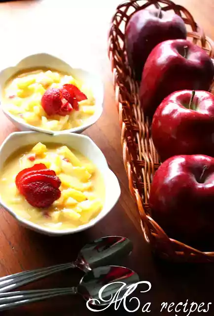 Fruits salad recipe with mango pulp and condensed milk