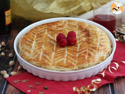 Galette des rois frangipane cake with raspberry pistachio