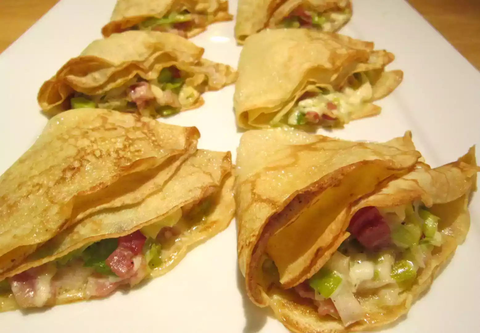 Leek and cheese buckwheat crepes recipe