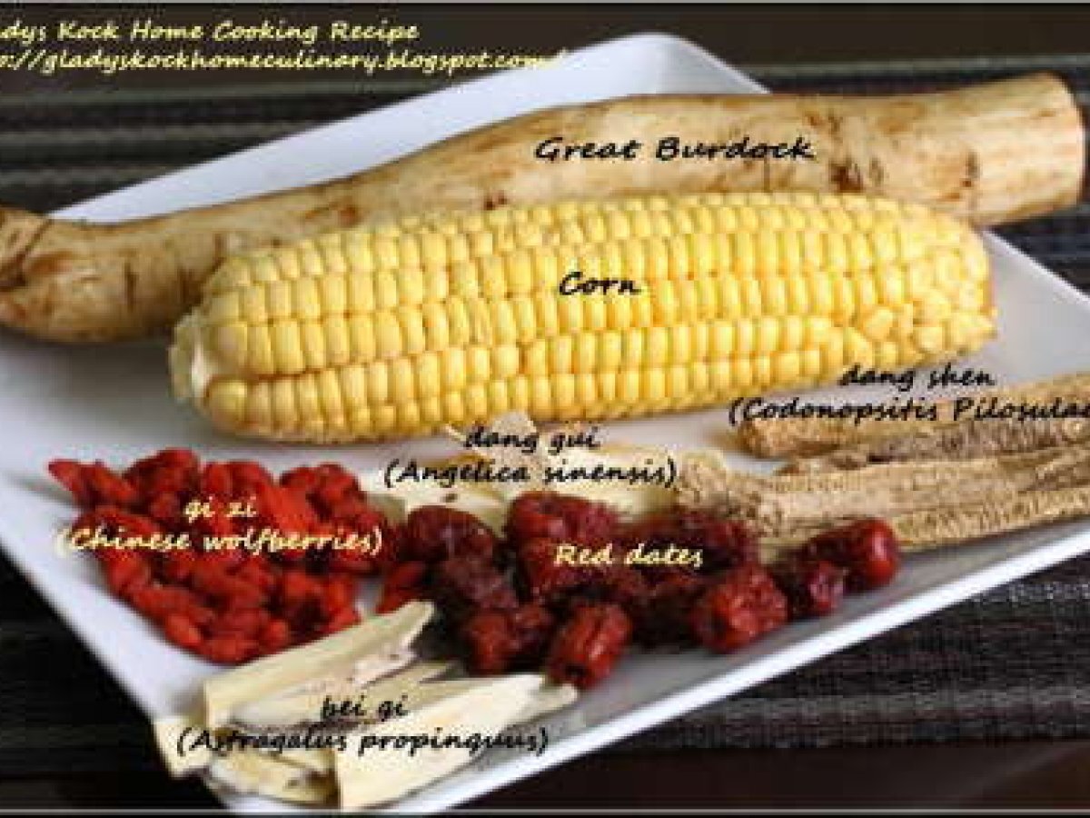 Great Burdock Soup with Corn and Chinese Herbs