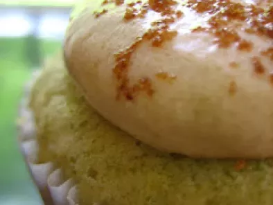 Green Mung Bean Cupcakes with Palm Sugar Buttercream Frosting