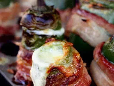 Grilled Bacon Wrapped Jalapeno Poppers with Vintage Cheddar