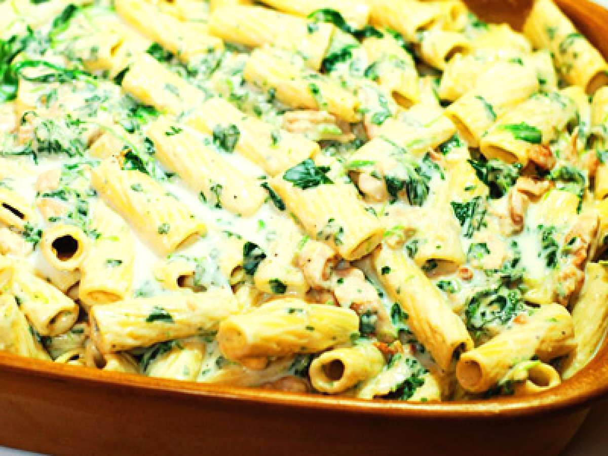 Grilled chicken rigatoni florentine, Recipe Petitchef