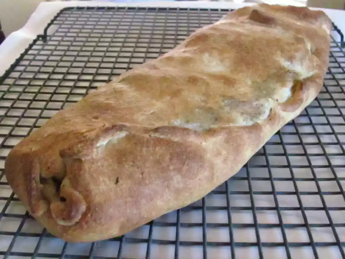 Grilled Eggplant, Onion, and Red Pepper Stuffed Bread - photo 2