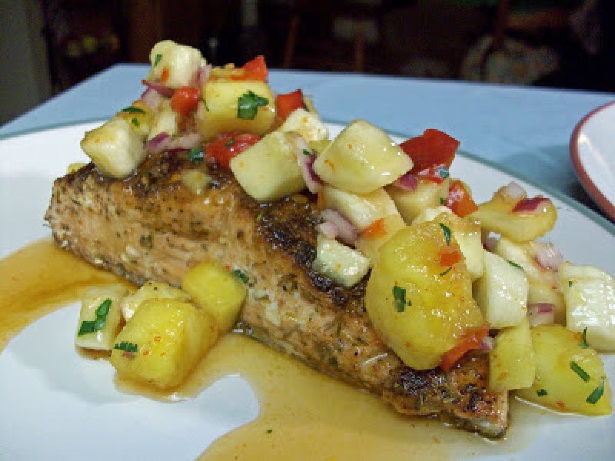 Grilled Salmon With Pineapple-Banana Salsa - photo 3