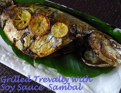 Grilled trevally with soy sauce sambal - Recipe Petitchef