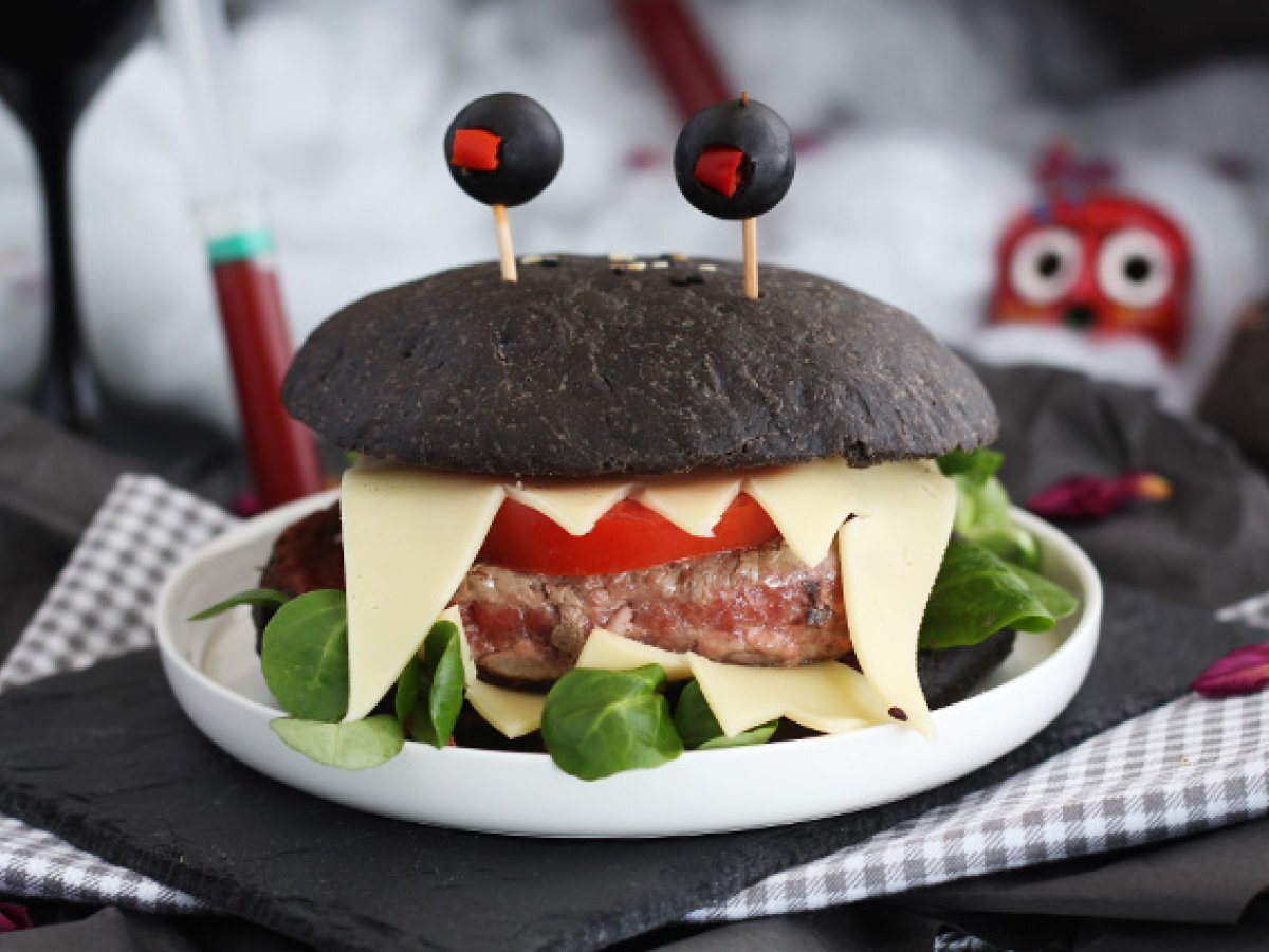 Halloween monster burger