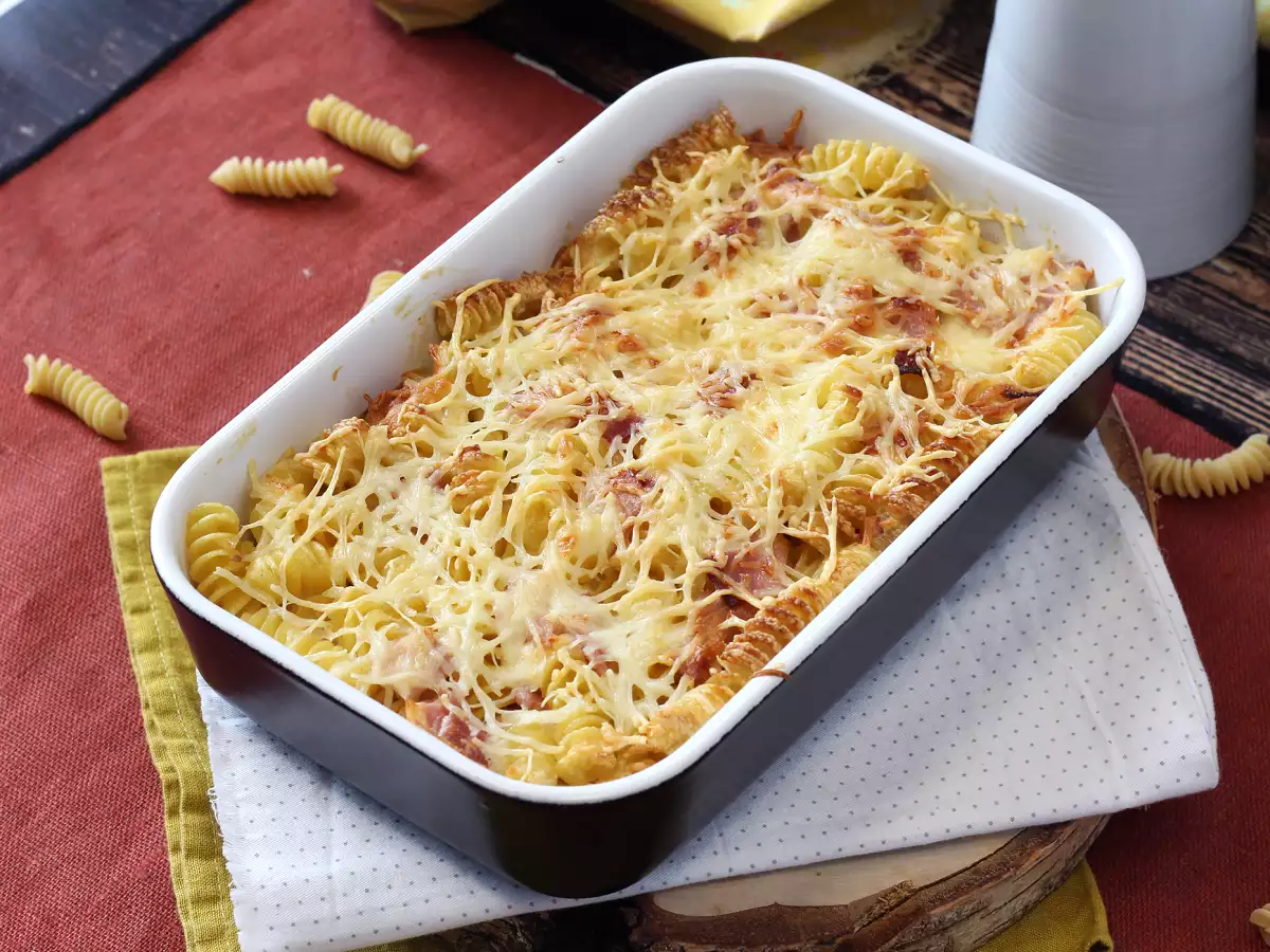 Ham and cheese pasta gratin in the air fryer - photo 6