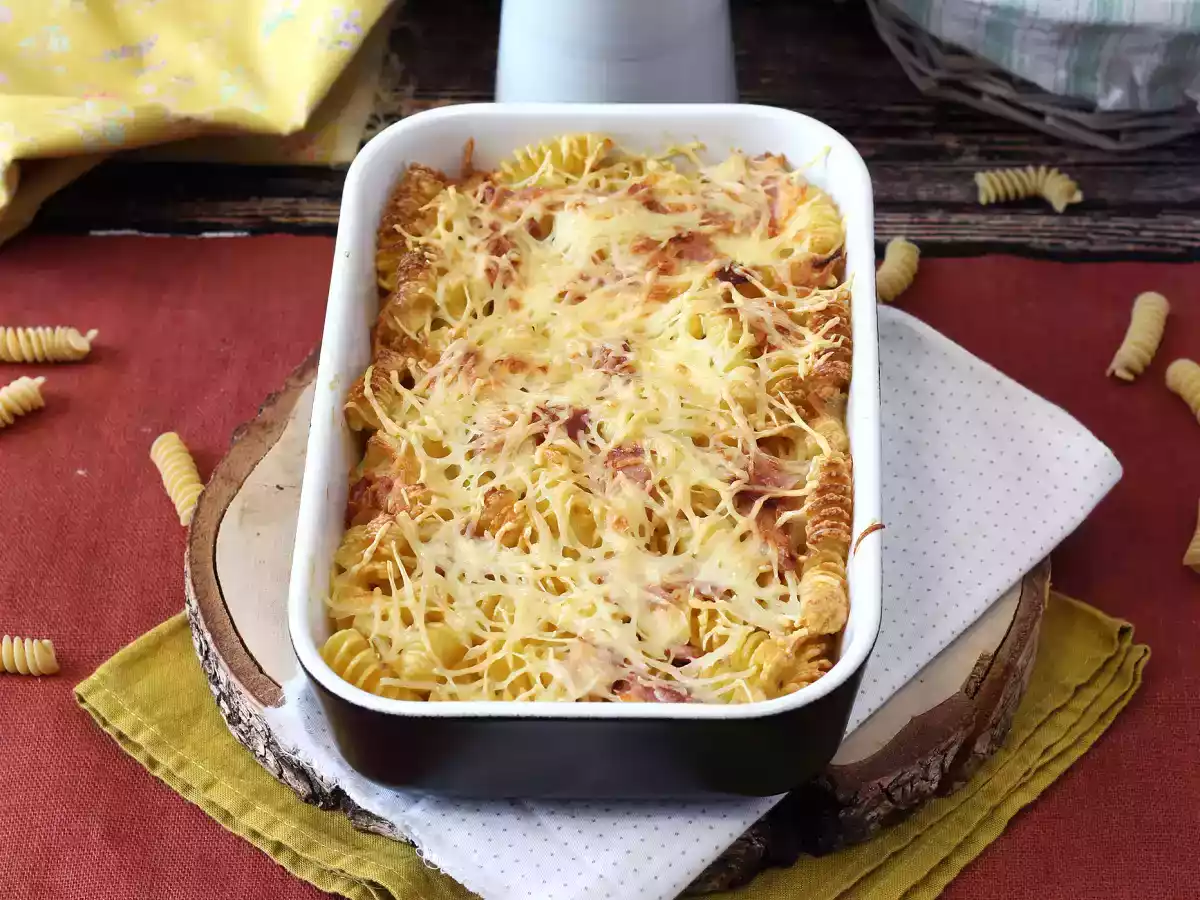 Ham and cheese pasta gratin in the airfryer - photo 4