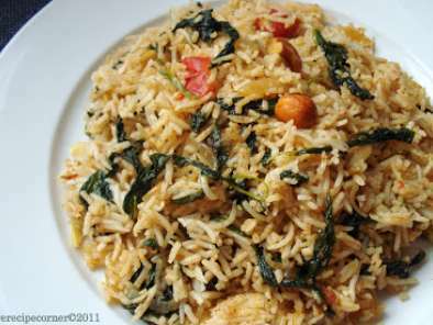 Happy New Year- Palak Pulao( Spicy Greens Rice)